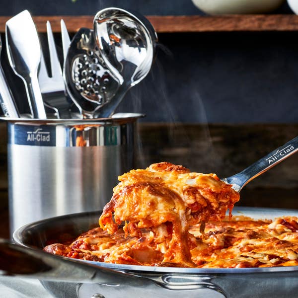 All Clad Cook & Serve; Stainless Steel Slotted Spoon