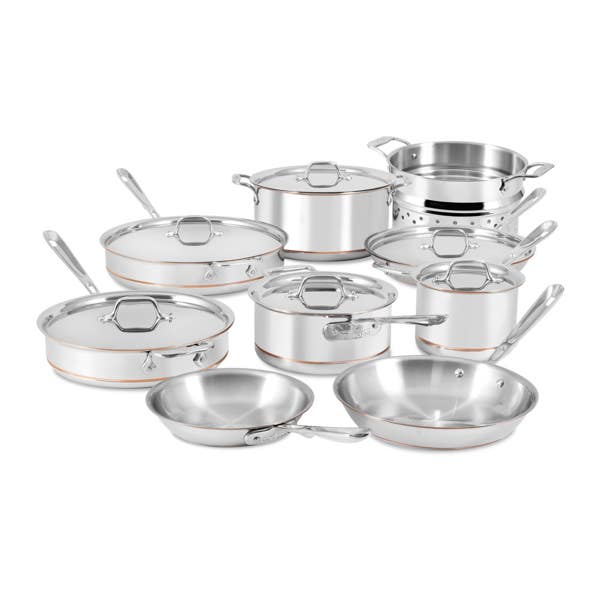 all clad All-Clad Copper Core Core 5-ply Bonded Cookware; 15 Piece Set all clad All-Clad Copper Core Core 5-ply Bonded Cookware; 15 Piece Set