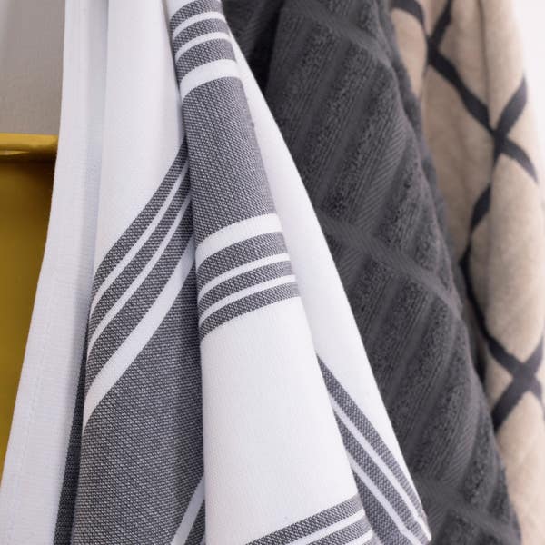 All Clad Dual Kitchen Towel Set; Pewter; 3 Pieces