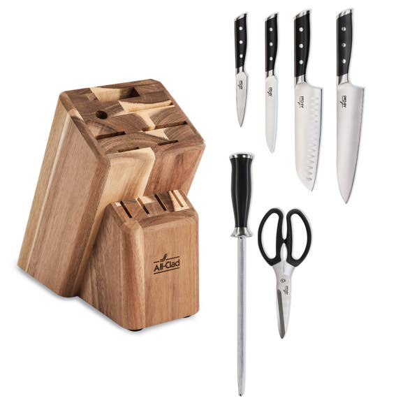All Clad Forged Knives; Knife Block Set; 7 Piece