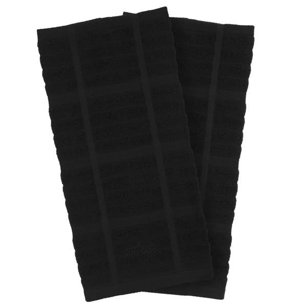 all clad Solid Kitchen Towel Set; Black; 2 pieces