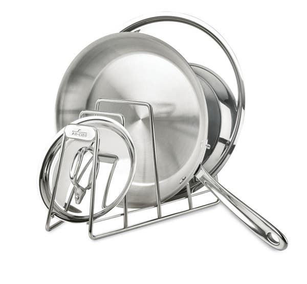 All Clad Stainless Steel Cookware Organizer; 4 Slot