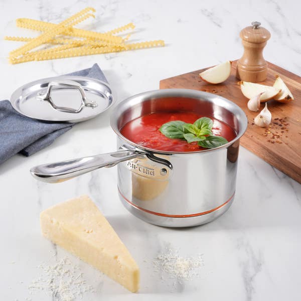 All Clad Copper Core 5-ply Bonded Cookware; Sauce Pan With Lid; 3 Quart