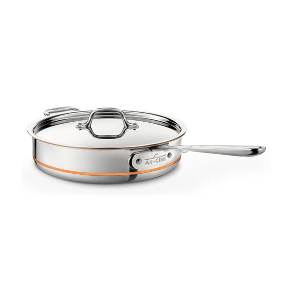 all clad Copper Core 5-ply Bonded Cookware; Saute Pan with lid; 3 quart all clad Copper Core 5-ply Bonded Cookware; Saute Pan with lid; 3 quart