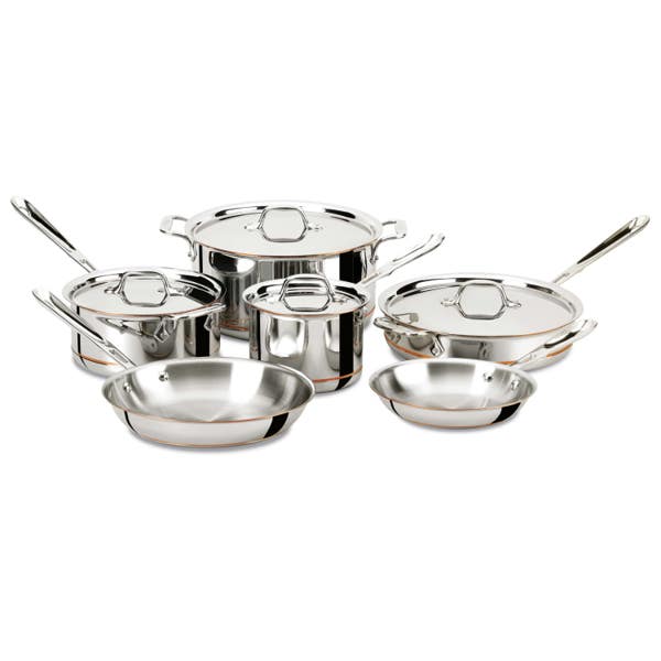 all clad Copper Core 5-ply Bonded Cookware Set; 10 piece Set