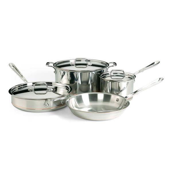 all clad Copper Core 5-ply Bonded Cookware Set; 7 piece Set