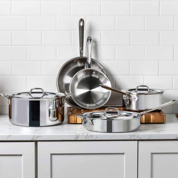 all Clad D3 Stainless 3-ply Bonded Cookware 8 Piece Set