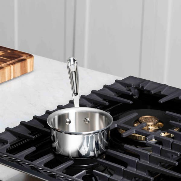 All Clad D3 Stainless 3-ply Bonded Cookware Butter Warmer With Pour Lip 0.5 Quart