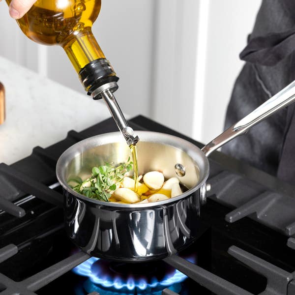 All Clad D3 Stainless 3-ply Bonded Cookware Butter Warmer With Pour Lip 0.5 Quart