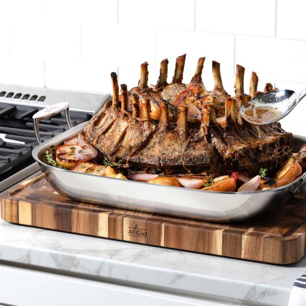 All Clad D3 Stainless 3-Ply Bonded Cookware Large Flared Roaster