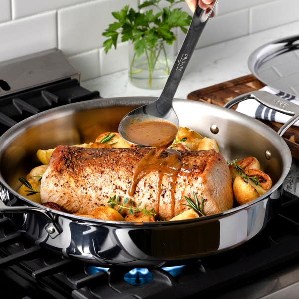 All Clad D3 Stainless 3-ply Bonded Cookware Mother Of All Pans With Lid 6 Quart