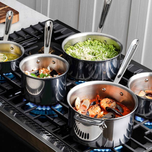 All Clad D3 Stainless 3-ply Bonded Cookware Sauce Pan With Lid 1 Quart