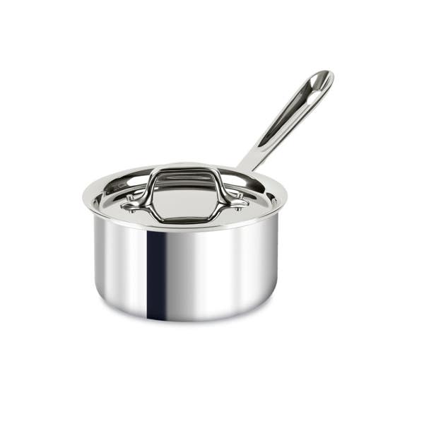all clad D3 Stainless 3-ply Bonded Cookware Sauce Pan with lid 1.5 quart