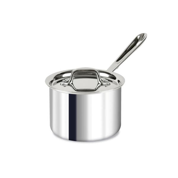 all clad D3 Stainless 3-ply Bonded Cookware Sauce Pan with lid 2 quart
