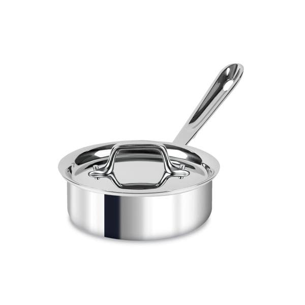all clad D3 Stainless 3-ply Bonded Cookware Sauce Pan with lid 1 quart