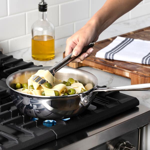 All Clad D3 Stainless 3-ply Bonded Cookware Saucier With Whisk 2 Quart