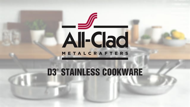 All Clad D3 Stainless 3-ply Bonded Cookware; Sear & Serve Skillet With Domed Lid; 10.5 Inch