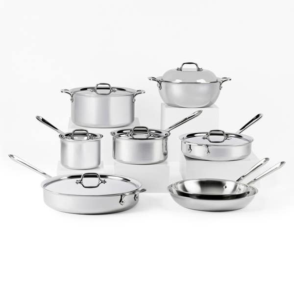 all clad D3 Stainless 3-ply Bonded Cookware Set 14 piece Set