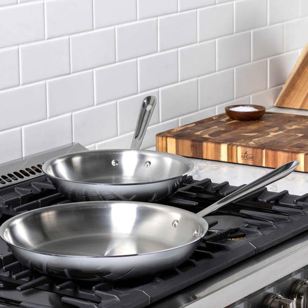 All Clad D3 Stainless 3-ply Bonded Cookware Set 2 Piece Fry Pan Set 10 & 12 Inch