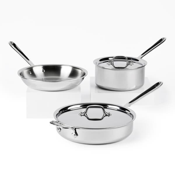 all clad D3 Stainless 3-ply Bonded Cookware Set 5 piece Set