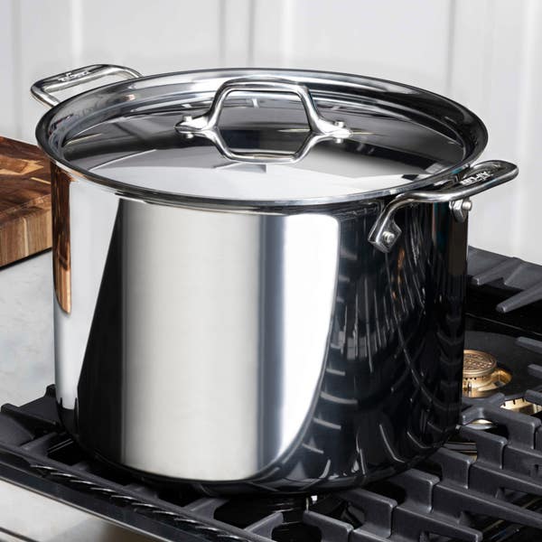 All Clad D3 Stainless 3-ply Bonded Cookware Stockpot With Lid 12 Quart