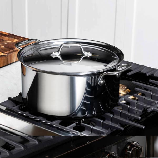 All Clad D3 Stainless 3-ply Bonded Cookware Stockpot With Lid 8 Quart