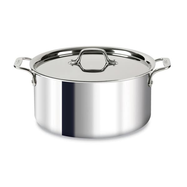 all clad D3 Stainless 3-ply Bonded Cookware Stockpot with lid 8 quart