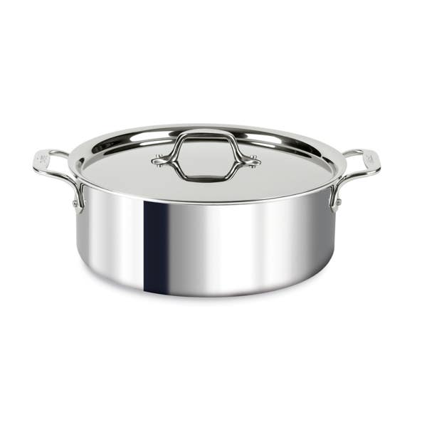 all clad D3 Stainless 3-ply Bonded Cookware Stockpot with lid 6 quart