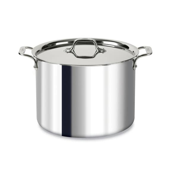 all clad D3 Stainless 3-ply Bonded Cookware Stockpot with lid 12 quart