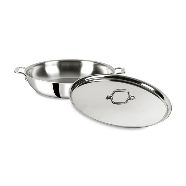 All Clad D3 Stainless 3-ply Bonded Cookware Sunday Supper Pan With Lid 7 Quart