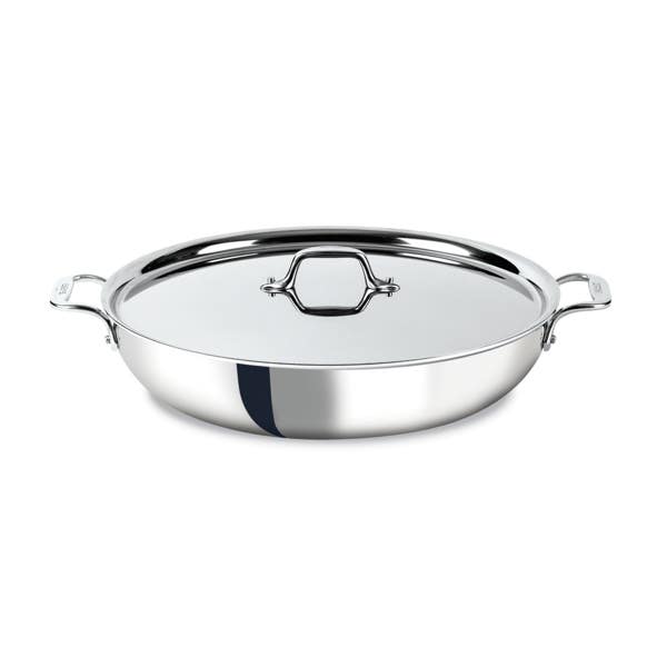 all clad D3 Stainless 3-ply Bonded Cookware Sunday Supper Pan with Lid 7 quart