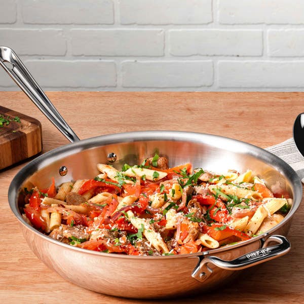 All Clad D3 Stainless 3-ply Bonded Cookware Weeknight Pan With Lid 4 Quart