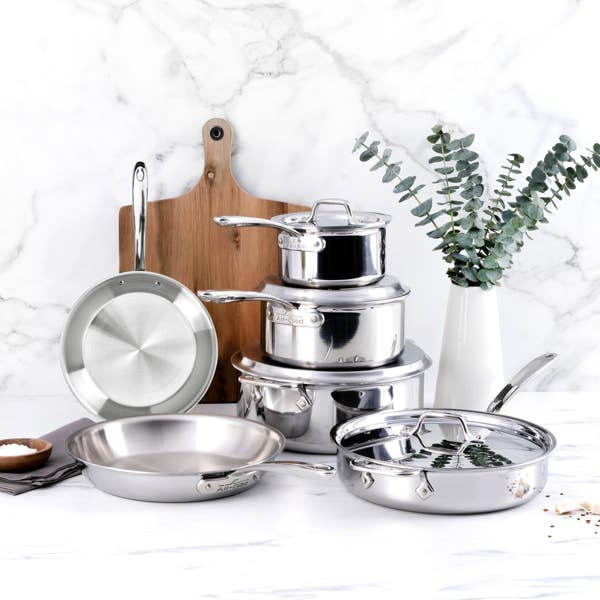 All Clad D3 Stainless Everyday 10 Piece Pots And Pans Cookware Set