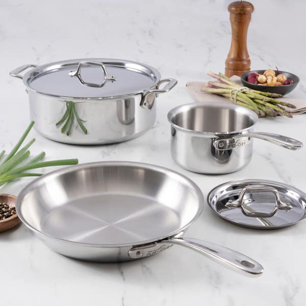 All Clad D3 Stainless Everyday 3-Ply Bonded Cookware; 5 Piece Set
