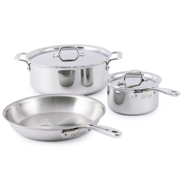 all clad D3 Stainless Everyday 3-Ply Bonded Cookware; 5 Piece Set