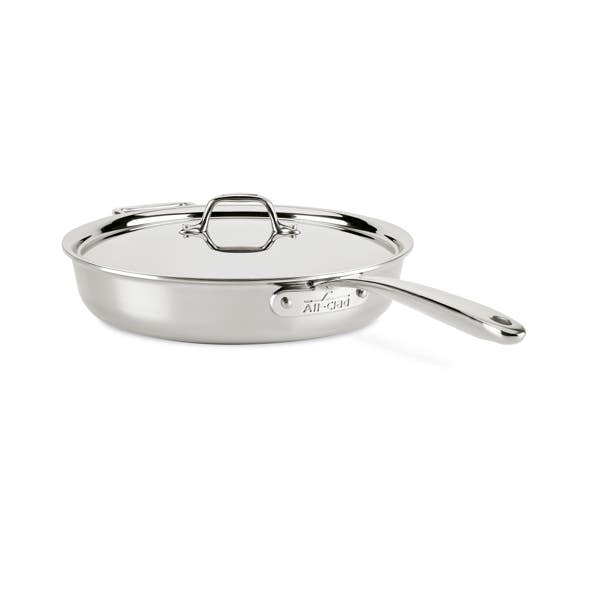 all clad D3 Stainless Everyday 3-ply Bonded Cookware Sauté Pan with lid 3 quart
