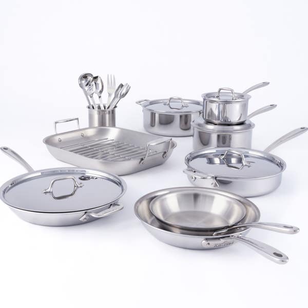 all clad D3 Stainless Everyday 3-ply Bonded Cookware Set 20 Piece Set