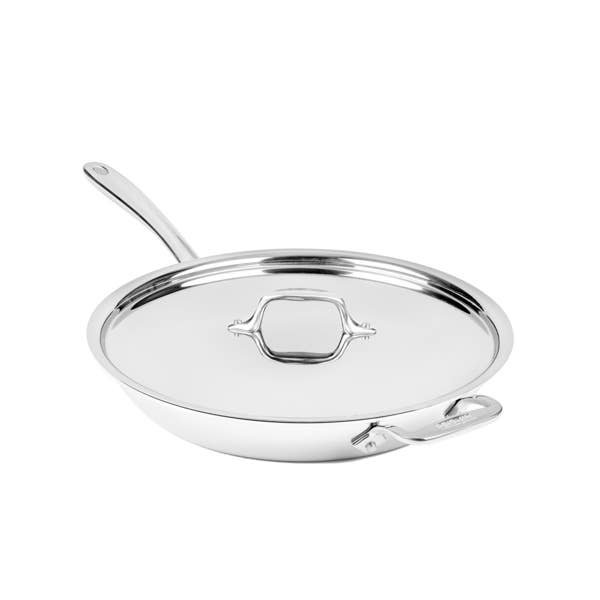 all clad D3 Stainless Everyday 3-ply Bonded Cookware; Skillet with Lid; 12.5 inch