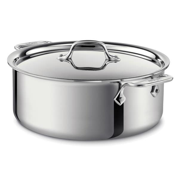 all clad D3 Stainless Everyday 3-ply Bonded Cookware Stockpot with lid 6 quart