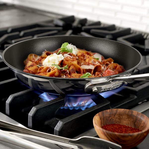 All Clad D5 Polished Pro Nonstick 5-ply Bonded Cookware Fry Pan With Lid 10 Inch