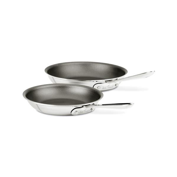 all clad D5 Polished Pro Nonstick 5-ply Bonded Cookware Fry pan Set 8 and 10 inch