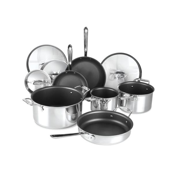 all clad D5 Polished Pro Nonstick 5-ply Bonded Cookware Set 10 Piece