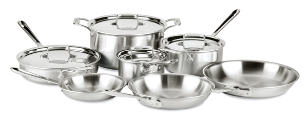all clad D5 Stainless Brushed 5-ply Bonded Cookware Set 11 piece Set