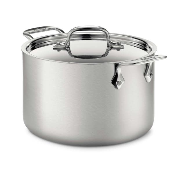 all clad D5 Stainless Brushed 5-ply Bonded Cookware; Stockpot with lid; 12 quart
