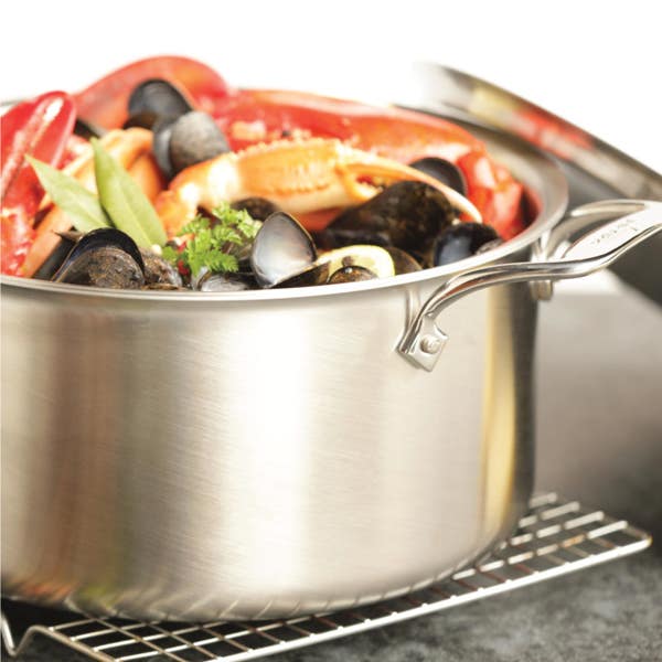 All Clad D5 Stainless Brushed 5-ply Bonded Cookware; Stockpot With Lid; 8 Quart