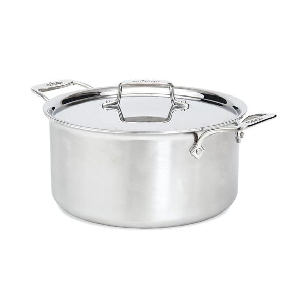 all clad D5 Stainless Brushed 5-ply Bonded Cookware; Stockpot with lid; 8 quart