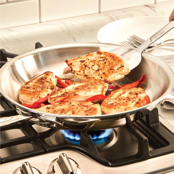 All Clad D5 Stainless Polished 5-ply Bonded Cookware; Fry Pan; 10 Inch