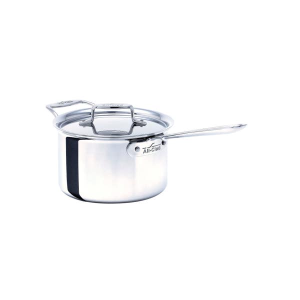 all clad D5 Stainless Polished 5-ply Bonded Cookware; Sauce Pan with lid; 4 quart
