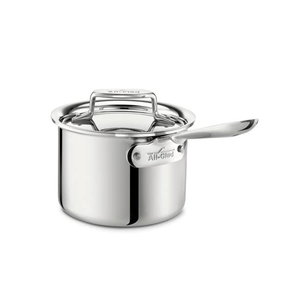 all clad D5 Stainless Polished 5-ply Bonded Cookware; Sauce Pan with lid; 2 quart