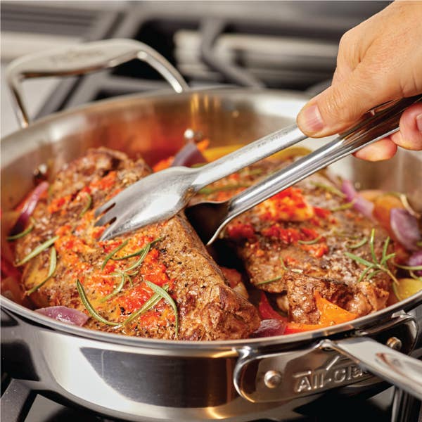 All Clad D5 Stainless Polished 5-ply Bonded Cookware; Saute Pan With Lid; 3 Quart